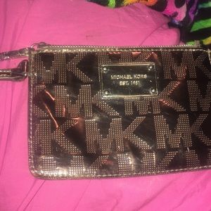 Michael Kors Metallic clutch bag silver